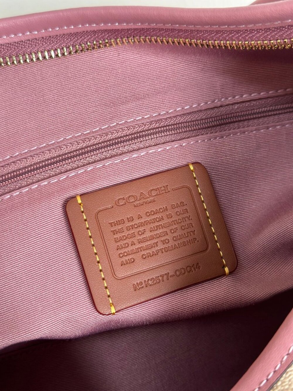 COACH Laurel Canvas Cream Pink Leather Shoulder Bag - Picture 8 of 9